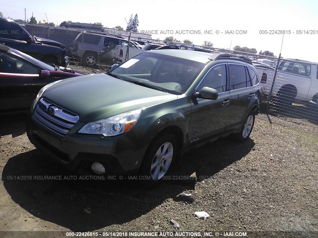 4S4BRBCC0D3278851 - 2013 SUBARU OUTBACK 2.5I PREMIUM GREEN photo 2