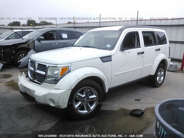 1D8GT58K78W123717 - 2008 DODGE NITRO SLT WHITE photo 2