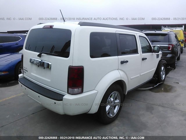 1D8GT58K78W123717 - 2008 DODGE NITRO SLT WHITE photo 4