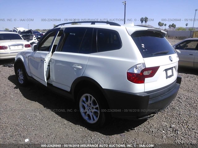 WBXPA73475WC46542 - 2005 BMW X3 2.5I WHITE photo 3