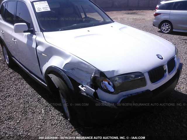 WBXPA73475WC46542 - 2005 BMW X3 2.5I WHITE photo 6