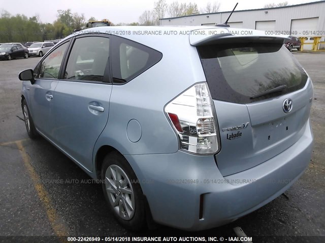 JTDZN3EU3C3082122 - 2012 TOYOTA PRIUS V Light Blue photo 3