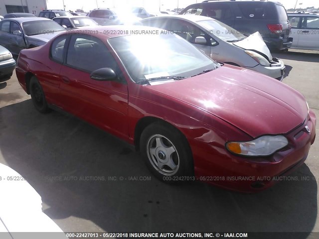 2G1WW12E649378061 - 2004 CHEVROLET MONTE CARLO LS RED photo 1