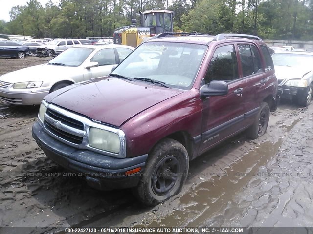 2CNBJ13C236946383 - 2003 CHEVROLET TRACKER MAROON photo 2