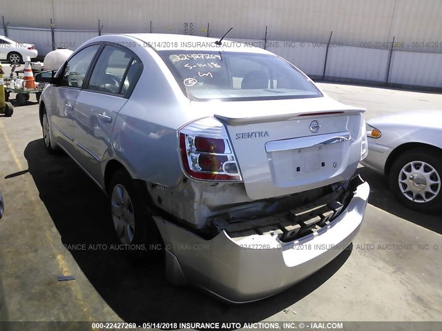 3N1AB6AP2CL772216 - 2012 NISSAN SENTRA 2.0/2.0S/SR/2.0SL SILVER photo 3