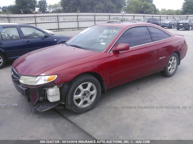 2T1CF22P4XC227385 - 1999 TOYOTA CAMRY SOLARA SE/SLE წითელი ფოტო 2