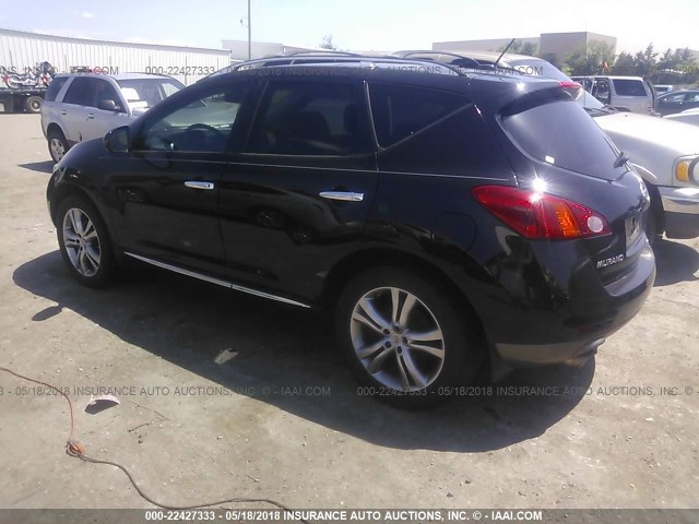 JN8AZ18W49W145209 - 2009 NISSAN MURANO S/SL/LE BLACK photo 3