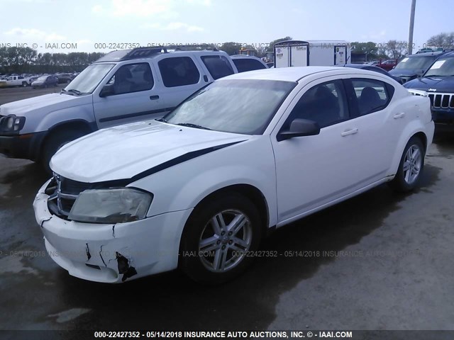 1B3LC56K58N220941 - 2008 DODGE AVENGER SXT WHITE photo 2