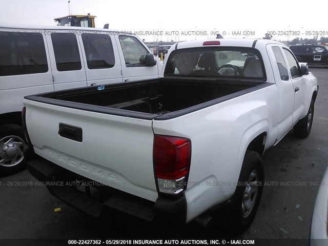 5TFRX5GNXHX098555 - 2017 TOYOTA TACOMA ACCESS CAB/SR/SR5 WHITE photo 4