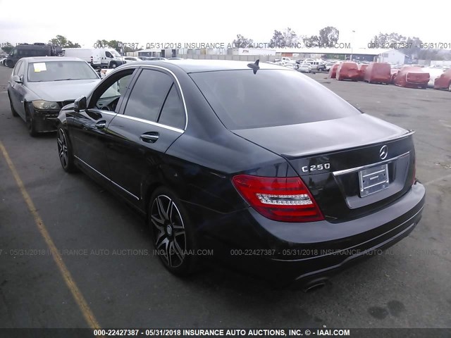 WDDGF4HBXDA811935 - 2013 MERCEDES-BENZ C 250 BLACK photo 3