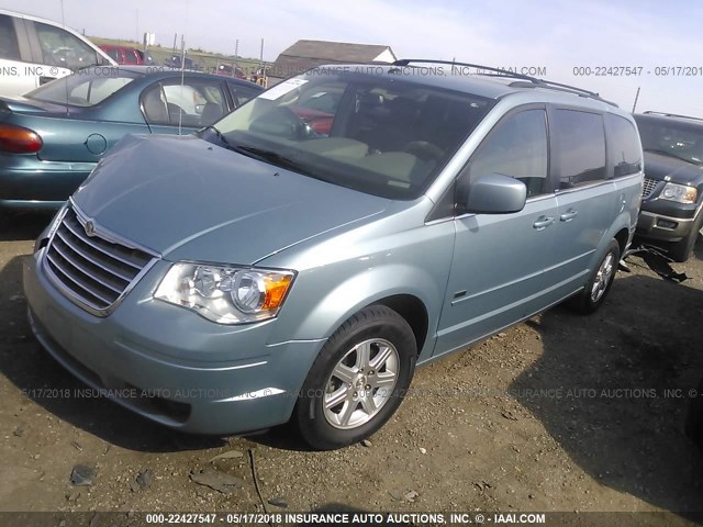 2A8HR54P18R720107 - 2008 CHRYSLER TOWN & COUNTRY TOURING Light Blue photo 2
