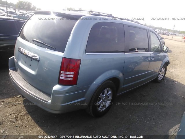 2A8HR54P18R720107 - 2008 CHRYSLER TOWN & COUNTRY TOURING Light Blue photo 4