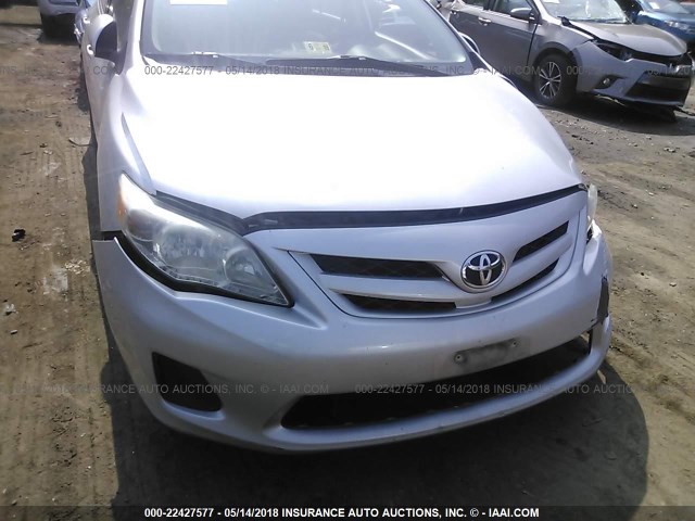 2T1BU4EE5CC783531 - 2012 TOYOTA COROLLA S/LE SILVER photo 6