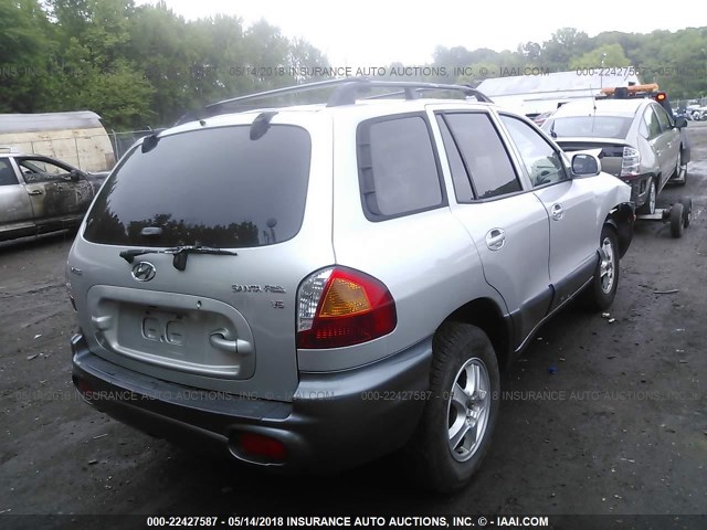 KM8SC13D84U696038 - 2004 HYUNDAI SANTA FE GLS/LX SILVER photo 4