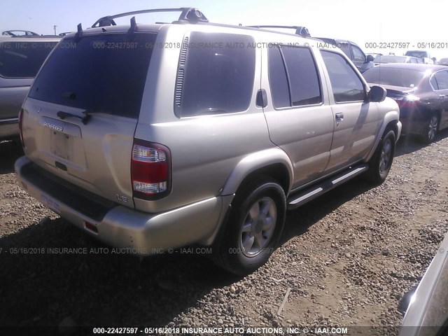 JN8AR07S4XW372471 - 1999 NISSAN PATHFINDER LE/SE/XE GOLD photo 4