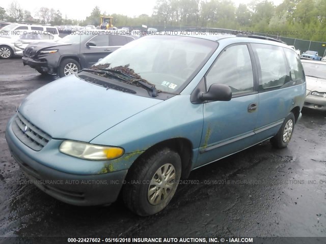 2P4FP2531WR709454 - 1998 PLYMOUTH VOYAGER BLUE photo 2