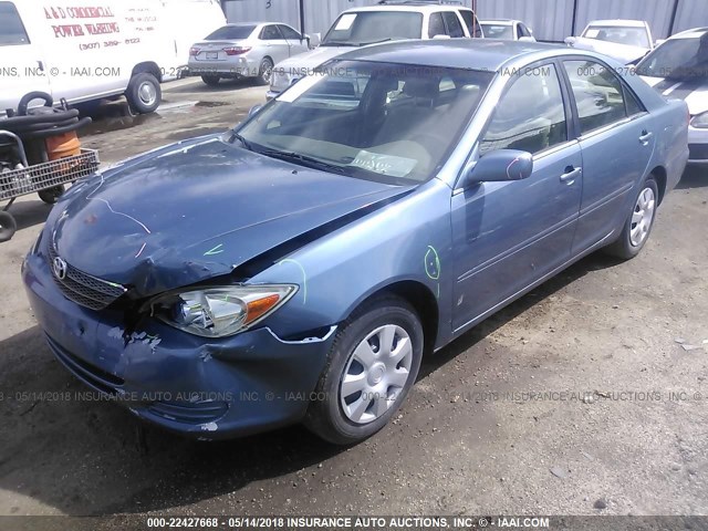 4T1BE32K93U178380 - 2003 TOYOTA CAMRY LE/XLE/SE BLUE photo 2