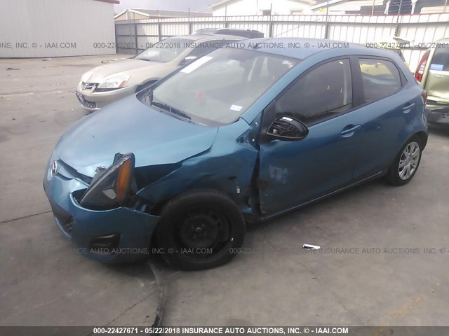 JM1DE1HY1B0113526 - 2011 MAZDA MAZDA2 BLUE photo 2