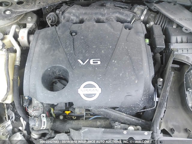 1N4AA5AP3AC870583 - 2010 NISSAN MAXIMA S/SV GRAY photo 10