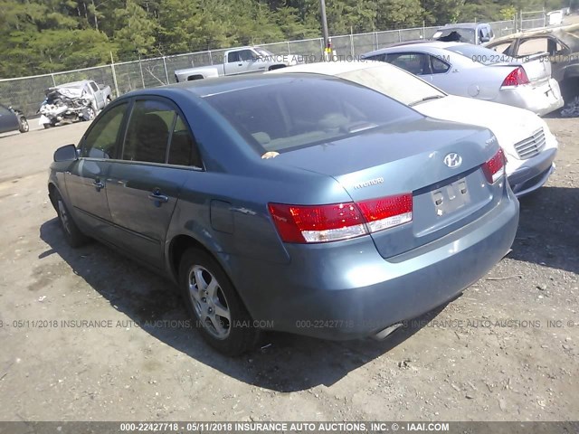 5NPEU46F46H088513 - 2006 HYUNDAI SONATA GLS/LX BLUE photo 3