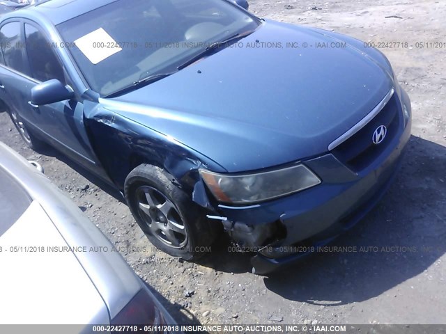 5NPEU46F46H088513 - 2006 HYUNDAI SONATA GLS/LX BLUE photo 6