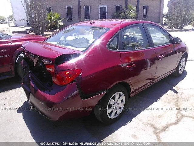 KMHDU46D07U101982 - 2007 HYUNDAI ELANTRA GLS/SE/LIMITED RED photo 4