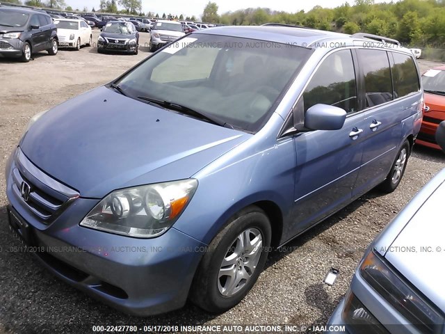 5FNRL38687B050536 - 2007 HONDA ODYSSEY EXL TEAL photo 2