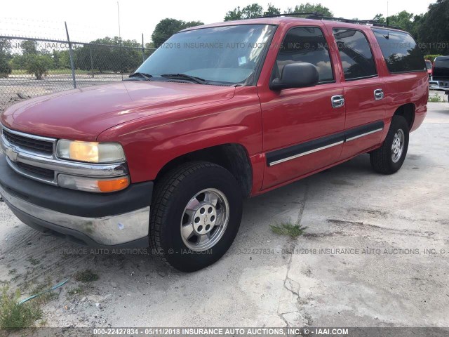 3GNEC16T11G187869 - 2001 CHEVROLET SUBURBAN C1500 RED photo 2