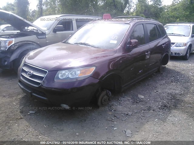 5NMSH13E97H038397 - 2007 HYUNDAI SANTA FE SE/LIMITED MAROON photo 2