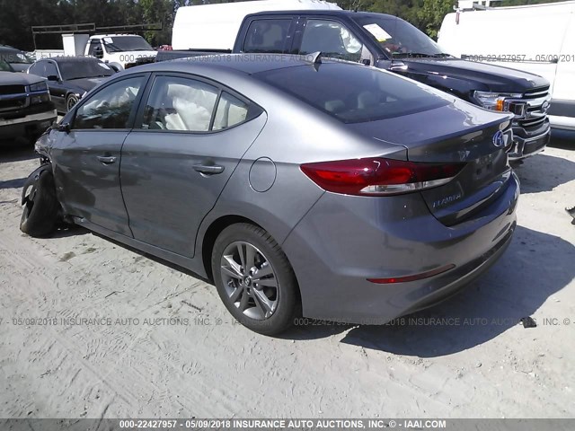 5NPD84LF3JH307880 - 2018 HYUNDAI ELANTRA SEL/VALUE/LIMITED GRAY photo 3