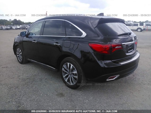 5FRYD4H46GB058999 - 2016 ACURA MDX TECHNOLOGY BLACK photo 3