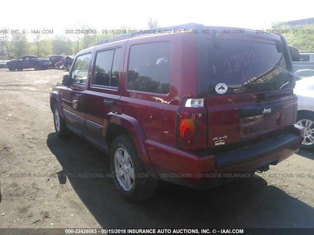 1J8HG48N06C131788 - 2006 JEEP COMMANDER RED photo 3