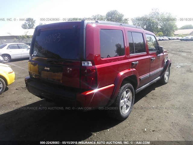 1J8HG48N06C131788 - 2006 JEEP COMMANDER RED photo 4