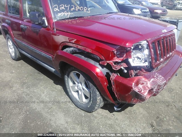 1J8HG48N06C131788 - 2006 JEEP COMMANDER RED photo 6