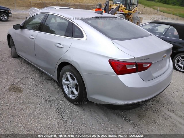 1G1ZB5STXGF232093 - 2016 CHEVROLET MALIBU LS 银色 照片 3