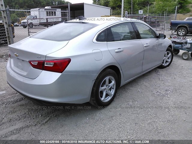 1G1ZB5STXGF232093 - 2016 CHEVROLET MALIBU LS 银色 照片 4