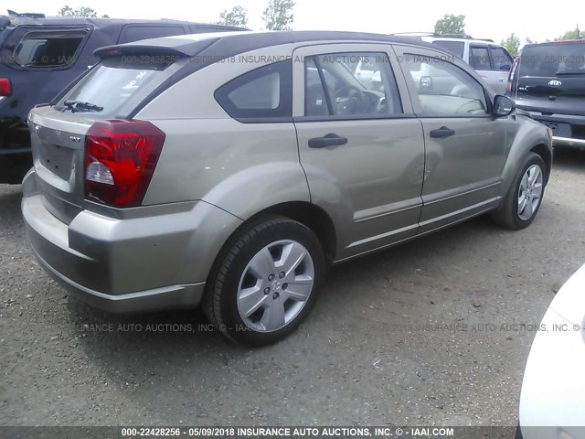 1B3HB48B57D268525 - 2007 DODGE CALIBER SXT BROWN photo 4