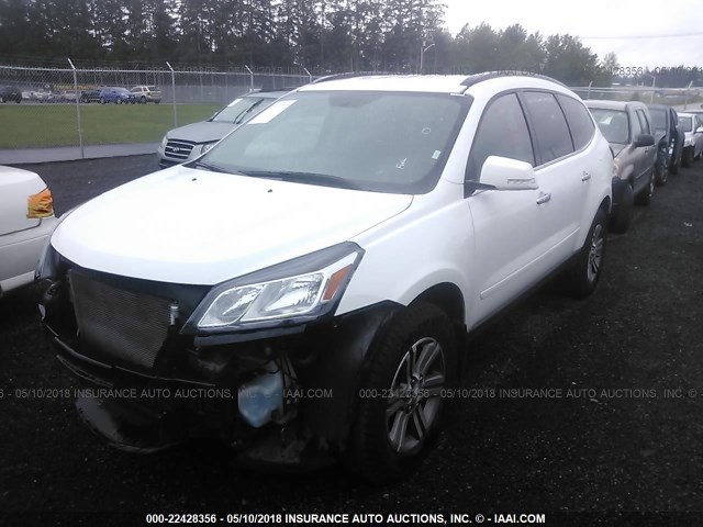 1GNKRGKD6HJ159318 - 2017 CHEVROLET TRAVERSE LT WHITE photo 2