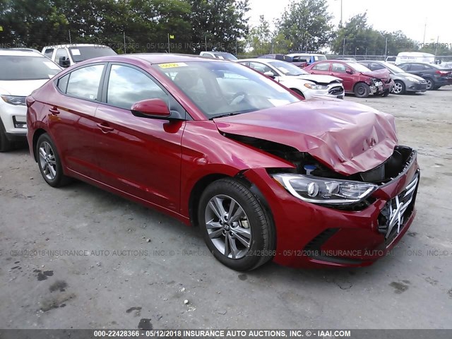 5NPD84LF0JH258525 - 2018 HYUNDAI ELANTRA SEL/VALUE/LIMITED RED photo 1