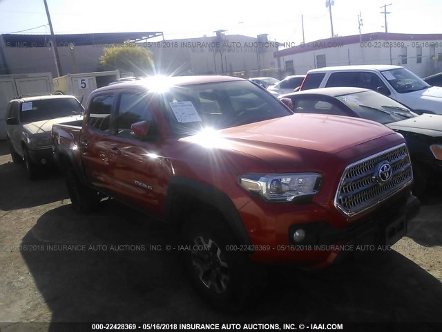 3TMCZ5AN3GM007705 - 2016 TOYOTA TACOMA DBL CAB/SR/SR5/TRD SPT/OR ORANGE photo 1