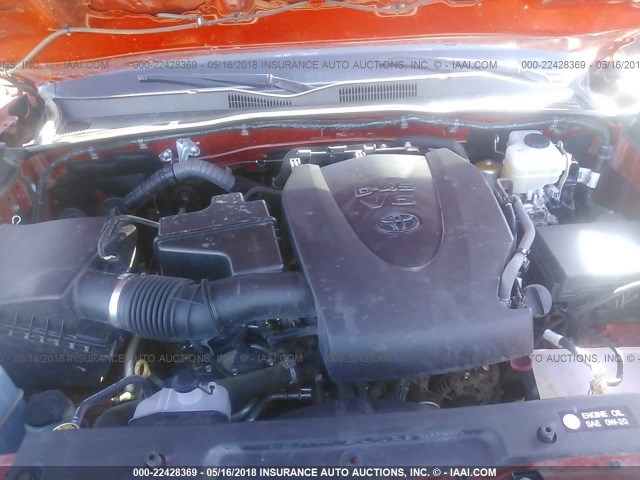 3TMCZ5AN3GM007705 - 2016 TOYOTA TACOMA DBL CAB/SR/SR5/TRD SPT/OR ORANGE photo 10
