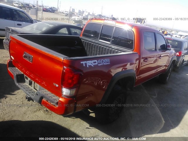 3TMCZ5AN3GM007705 - 2016 TOYOTA TACOMA DBL CAB/SR/SR5/TRD SPT/OR ORANGE photo 4