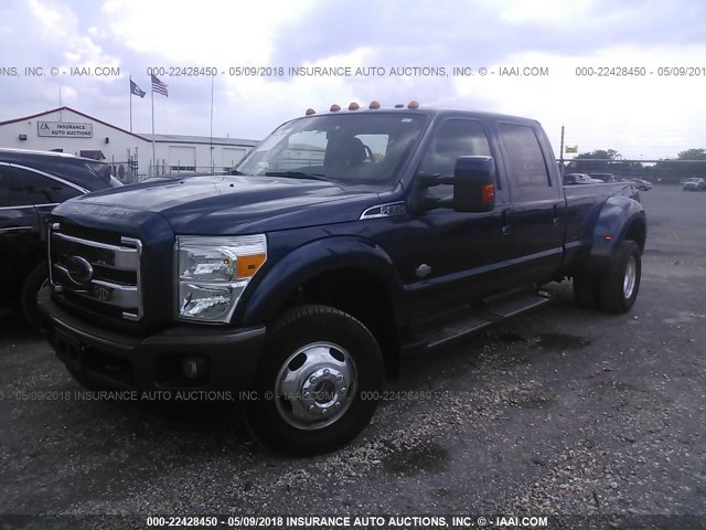 1FT8W3DT4FEC22513 - 2015 FORD F350 SUPER DUTY BLUE photo 2