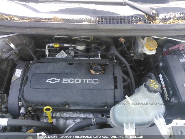 1G1JA6SH7C4130113 - 2012 CHEVROLET SONIC LS 白色 照片 10