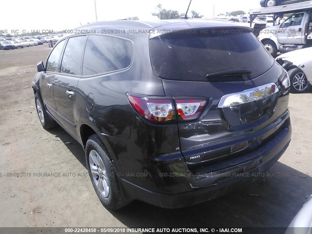 1GNKVFKD3FJ273490 - 2015 CHEVROLET TRAVERSE LS BLACK photo 3