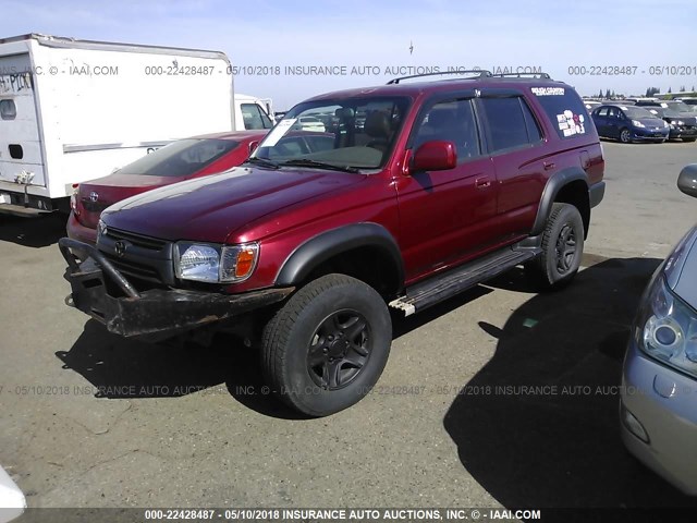 JT3HN86R119056927 - 2001 TOYOTA 4RUNNER SR5 RED photo 2