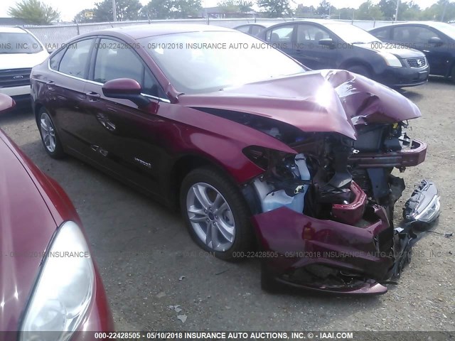 3FA6P0LU4JR141598 - 2018 FORD FUSION SE HYBRID MAROON photo 1