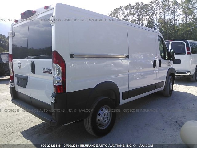 3C6TRVAG4JE109878 - 2018 RAM PROMASTER 1500 1500 STANDARD WHITE photo 4