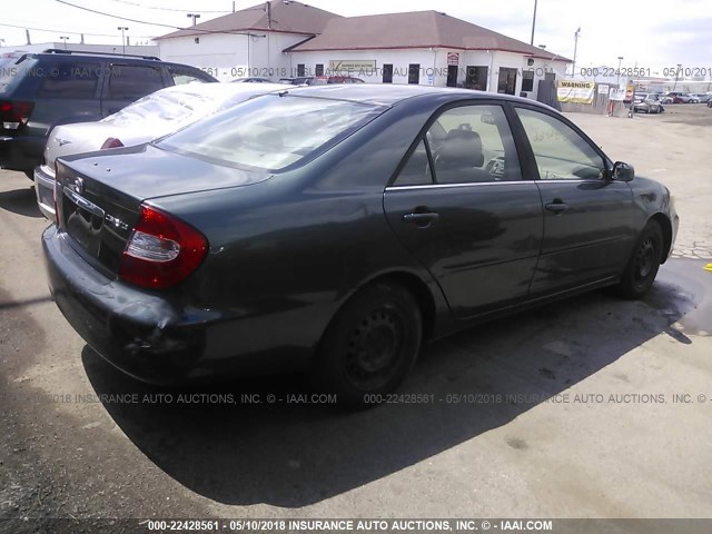 JTDBE32K420109851 - 2002 TOYOTA CAMRY LE/XLE/SE მწვანე ფოტო 4