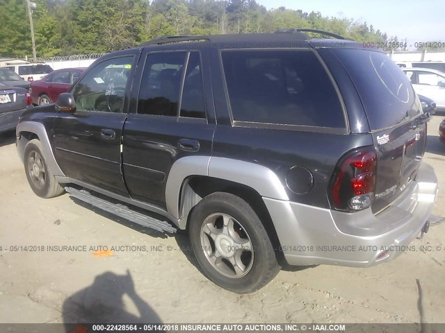 1GNDS13S152272056 - 2005 CHEVROLET TRAILBLAZER LS/LT BLACK photo 3